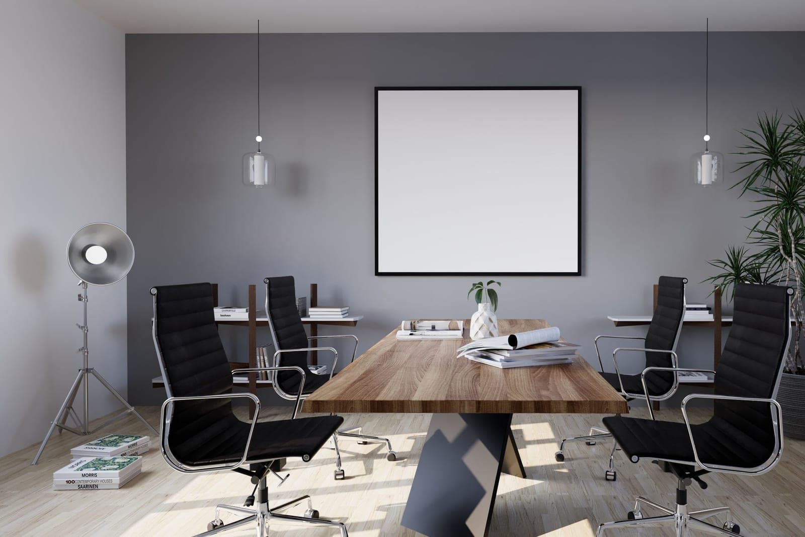 Reference photo of a clean, uncluttered meeting room in daylight